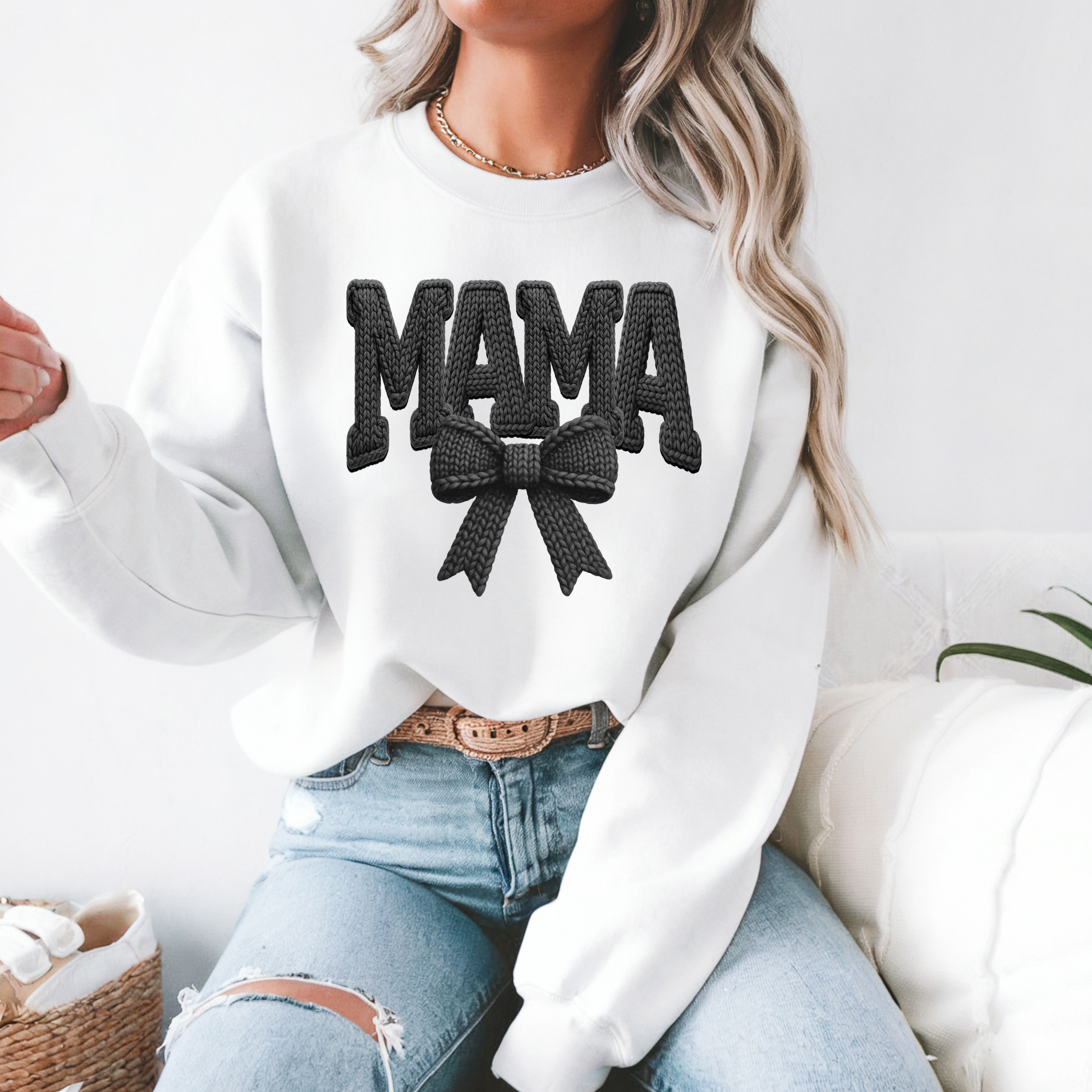 MAMA Faux Yarn Unisex Sweatshirt