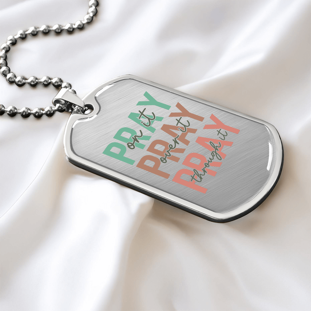(PRAY) Graphic Customizable Dog Tag Necklace
