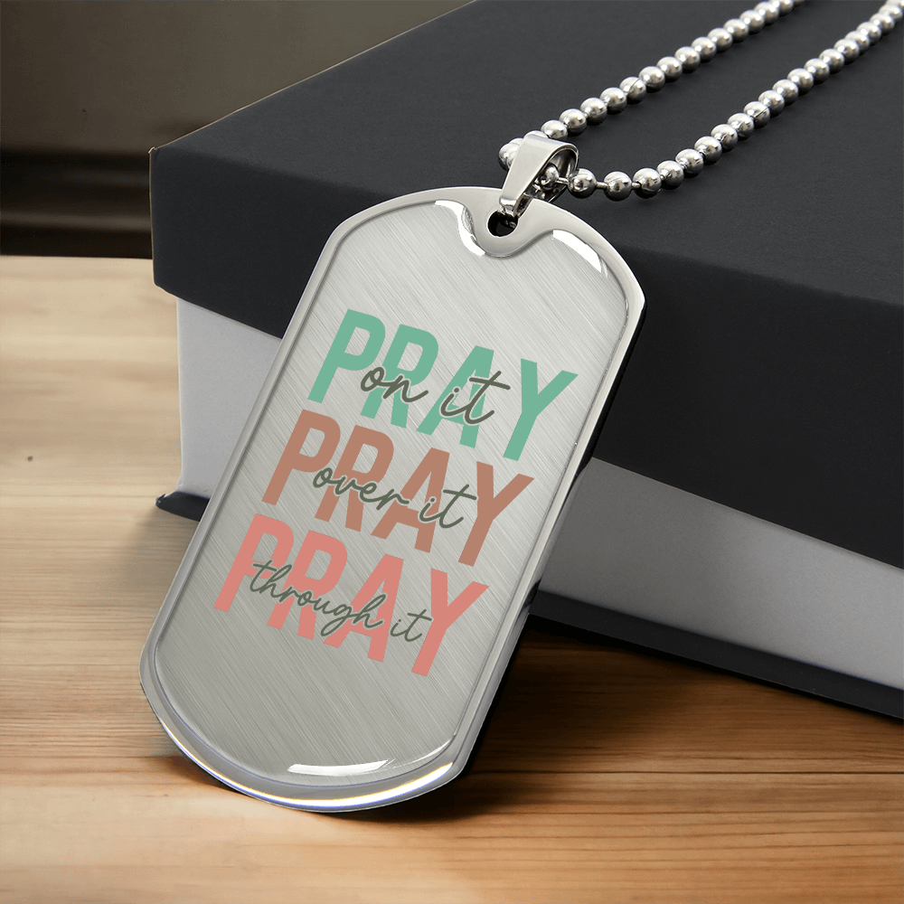 (PRAY) Graphic Customizable Dog Tag Necklace