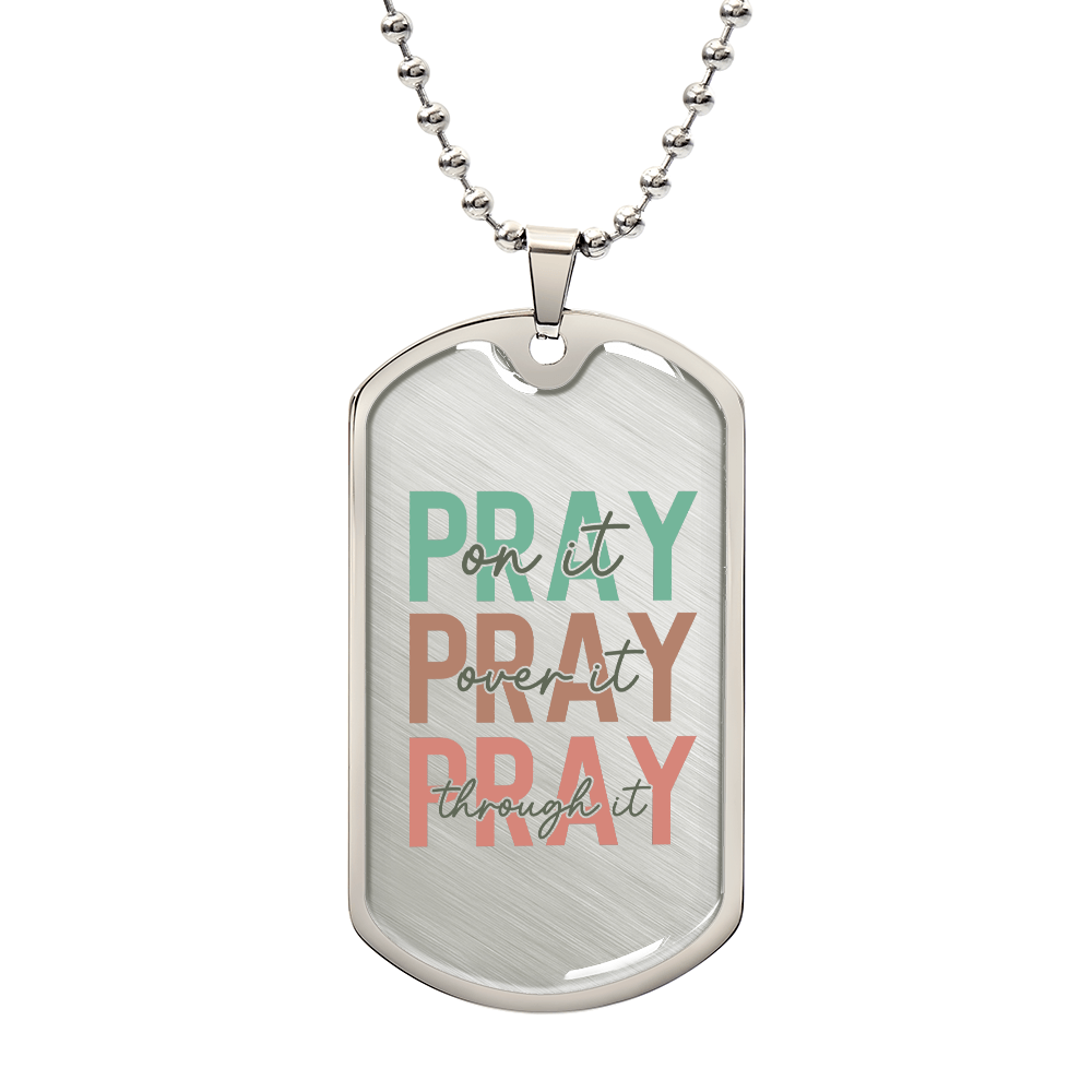 (PRAY) Graphic Customizable Dog Tag Necklace