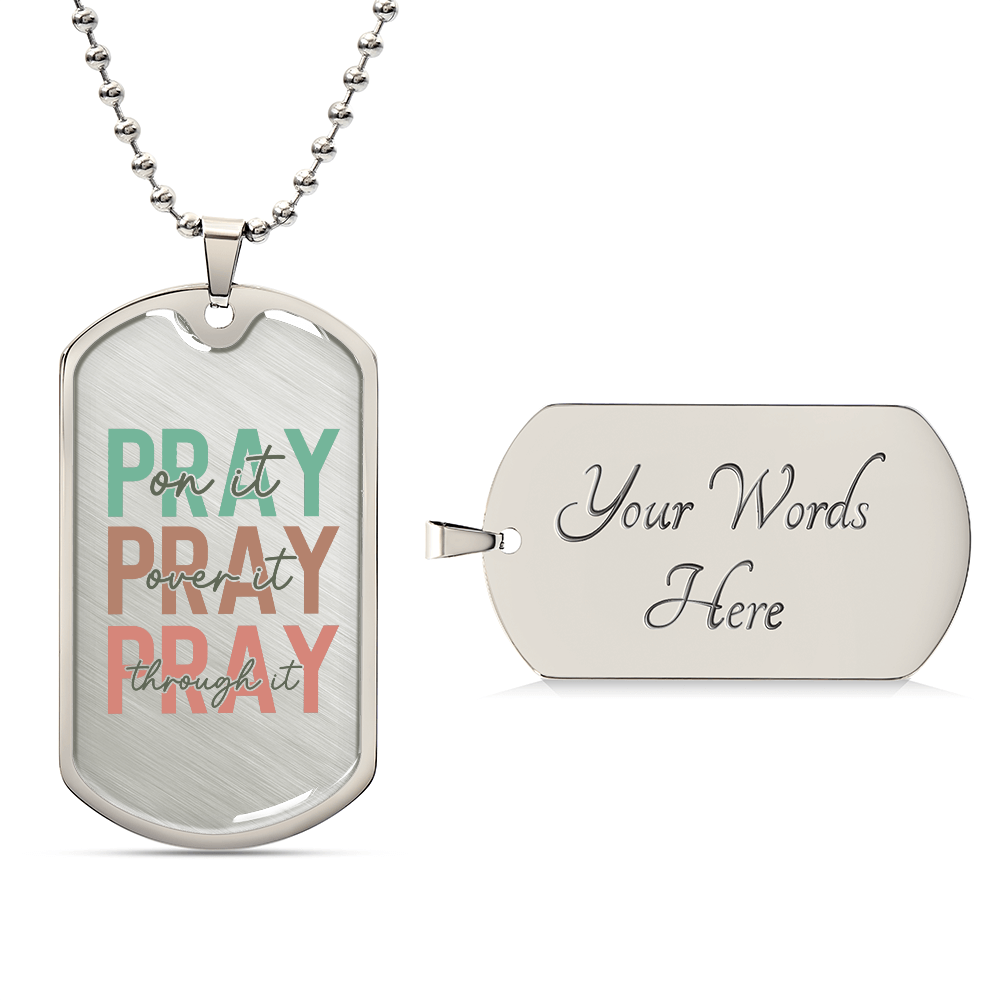 (PRAY) Graphic Customizable Dog Tag Necklace