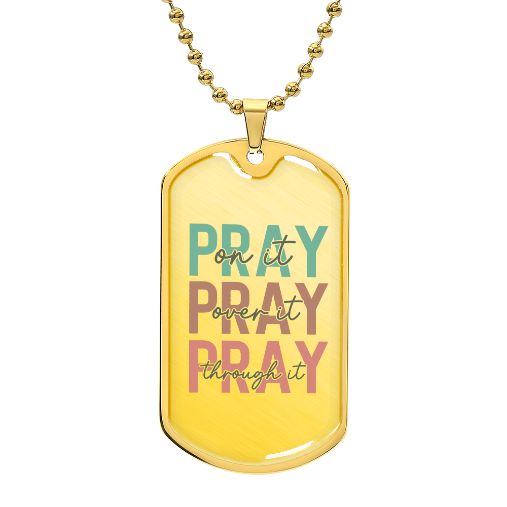 (PRAY) Graphic Customizable Dog Tag Necklace