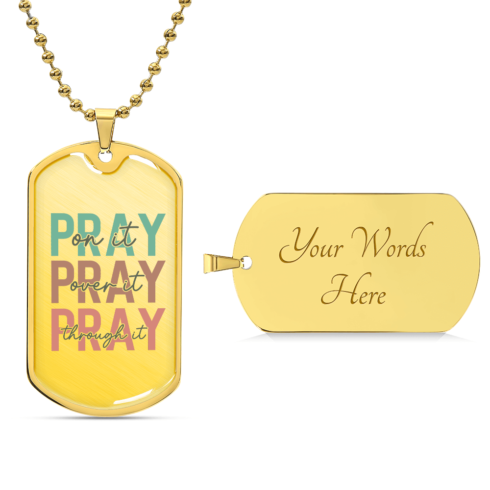 (PRAY) Graphic Customizable Dog Tag Necklace