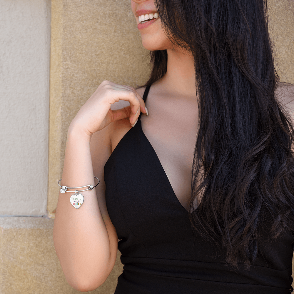 I Am A Child Of God Luxury Heart Bangle