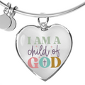 I Am A Child Of God Luxury Heart Bangle