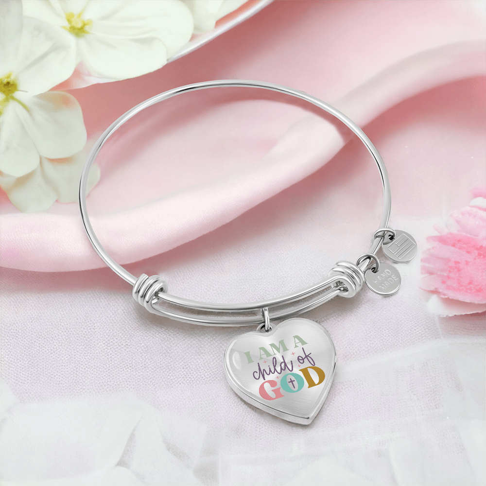 I Am A Child Of God Luxury Heart Bangle