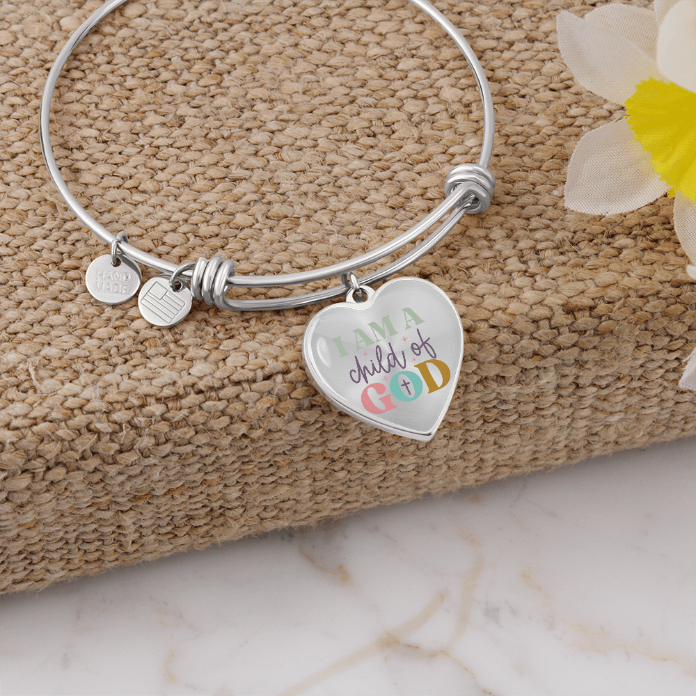 I Am A Child Of God Luxury Heart Bangle