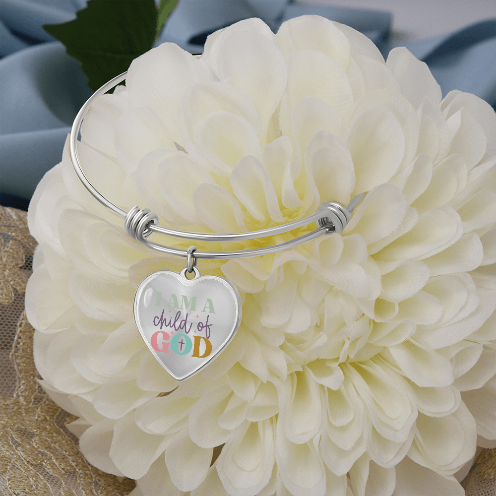 I Am A Child Of God Luxury Heart Bangle