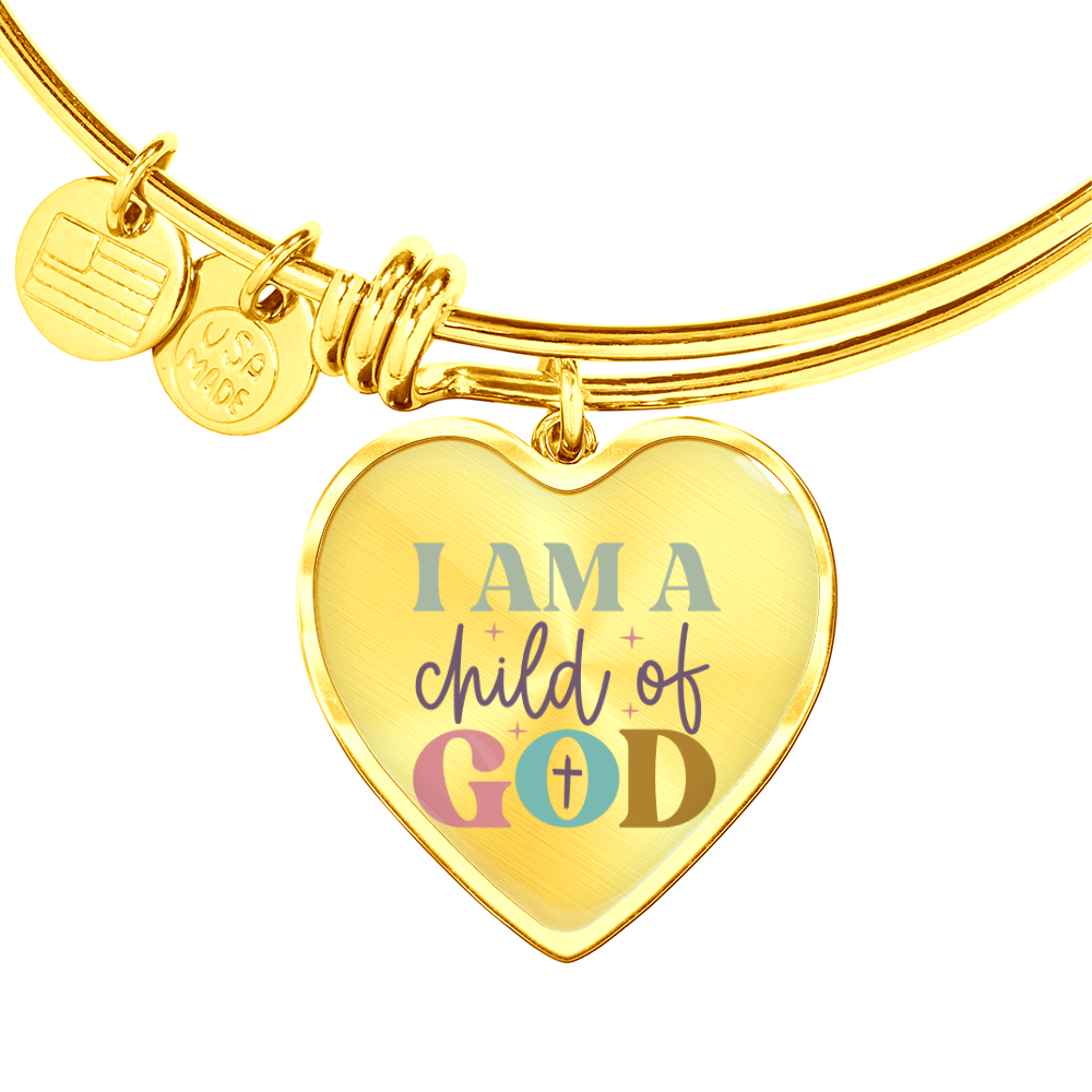 I Am A Child Of God Luxury Heart Bangle