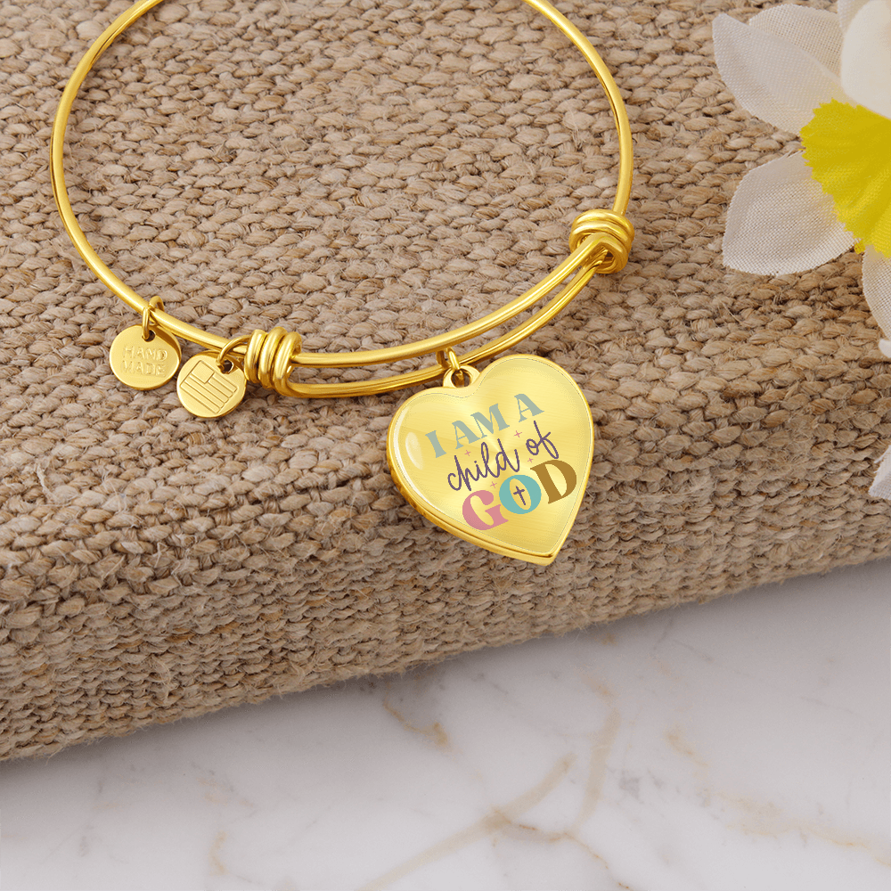 I Am A Child Of God Luxury Heart Bangle