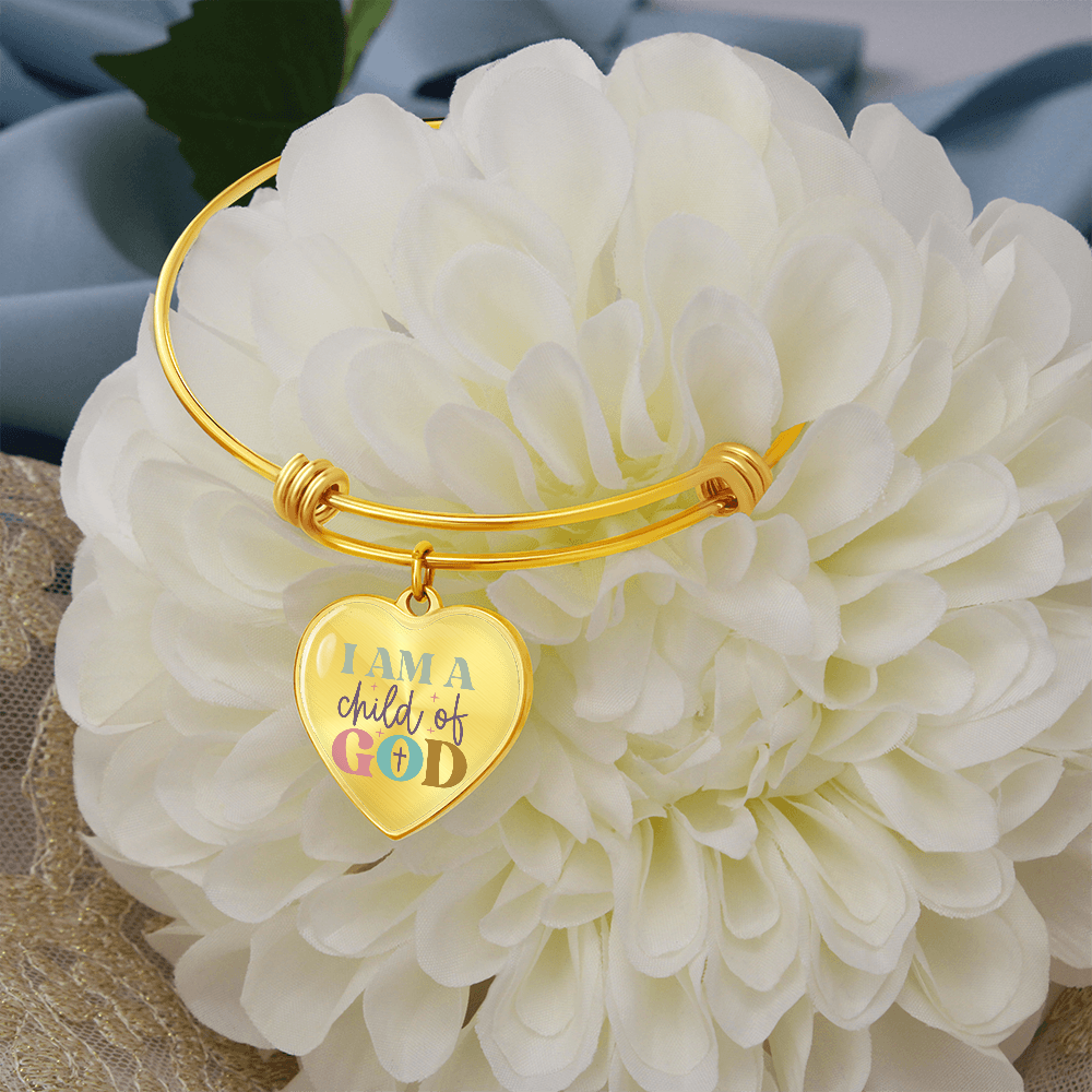 I Am A Child Of God Luxury Heart Bangle