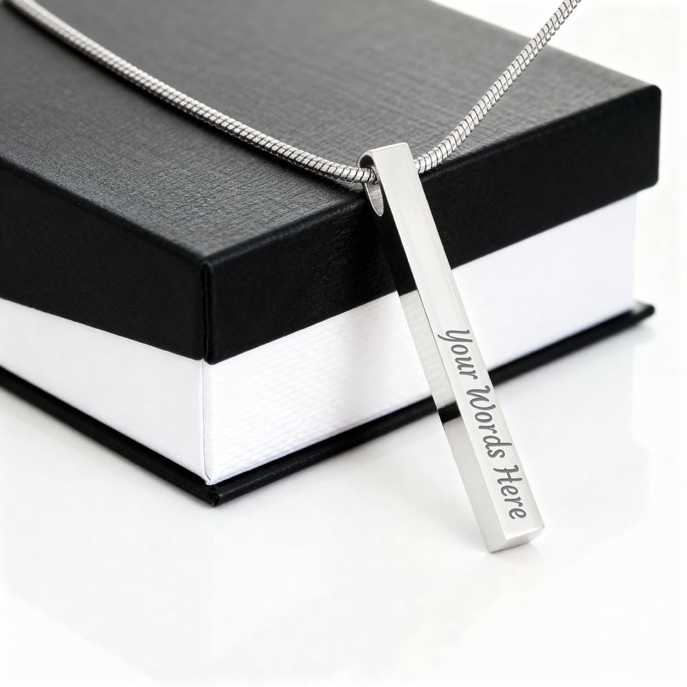 Customizable Engraved 4-Sided Stick Necklace