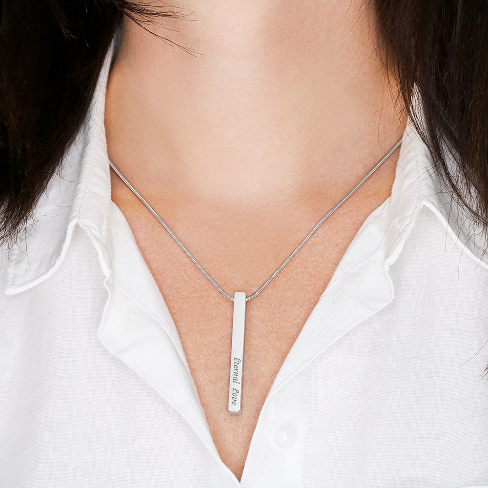 Customizable Engraved 4-Sided Stick Necklace