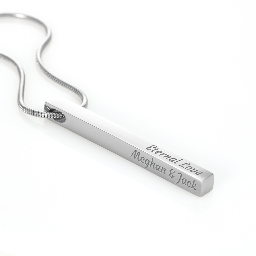 Customizable Engraved 4-Sided Stick Necklace