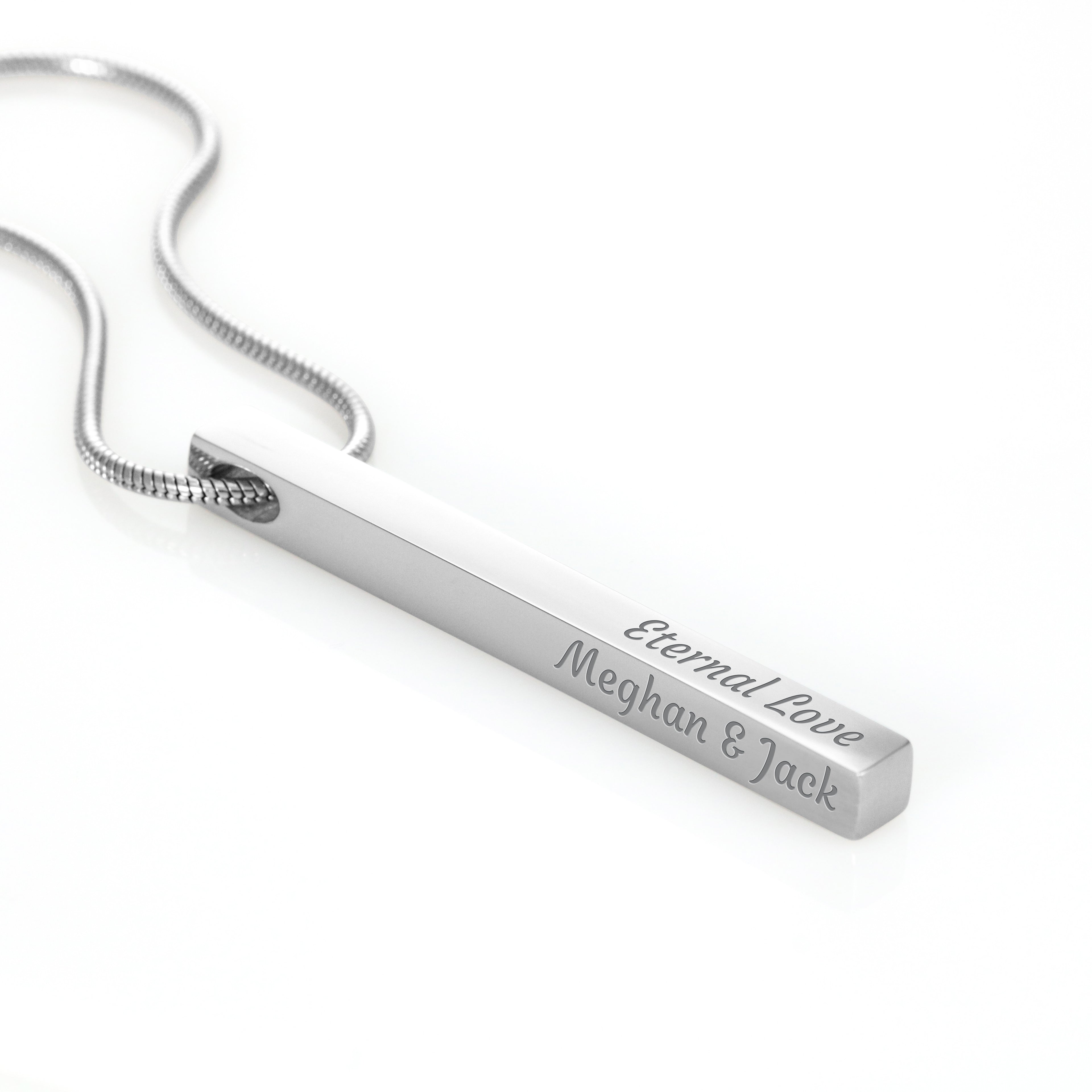 Customizable Engraved 4-Sided Stick Necklace