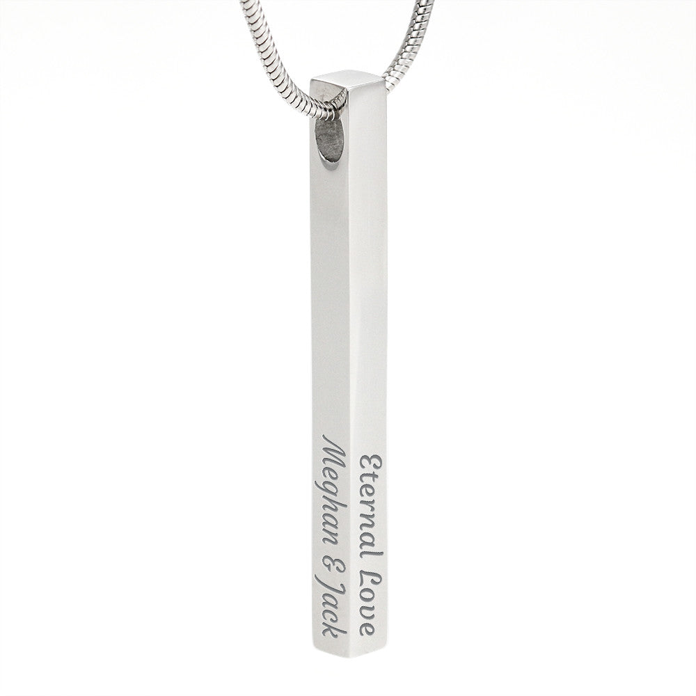 Customizable Engraved 4-Sided Stick Necklace