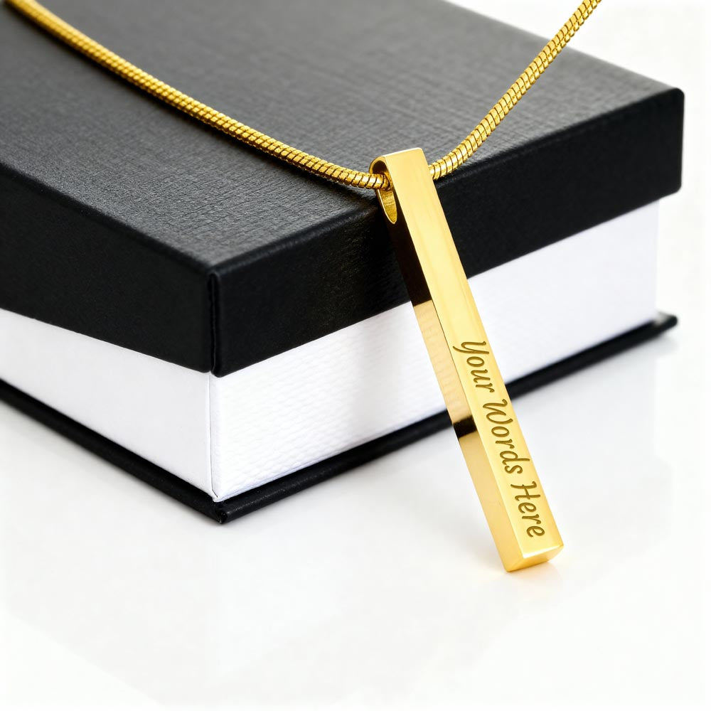 Customizable Engraved 4-Sided Stick Necklace