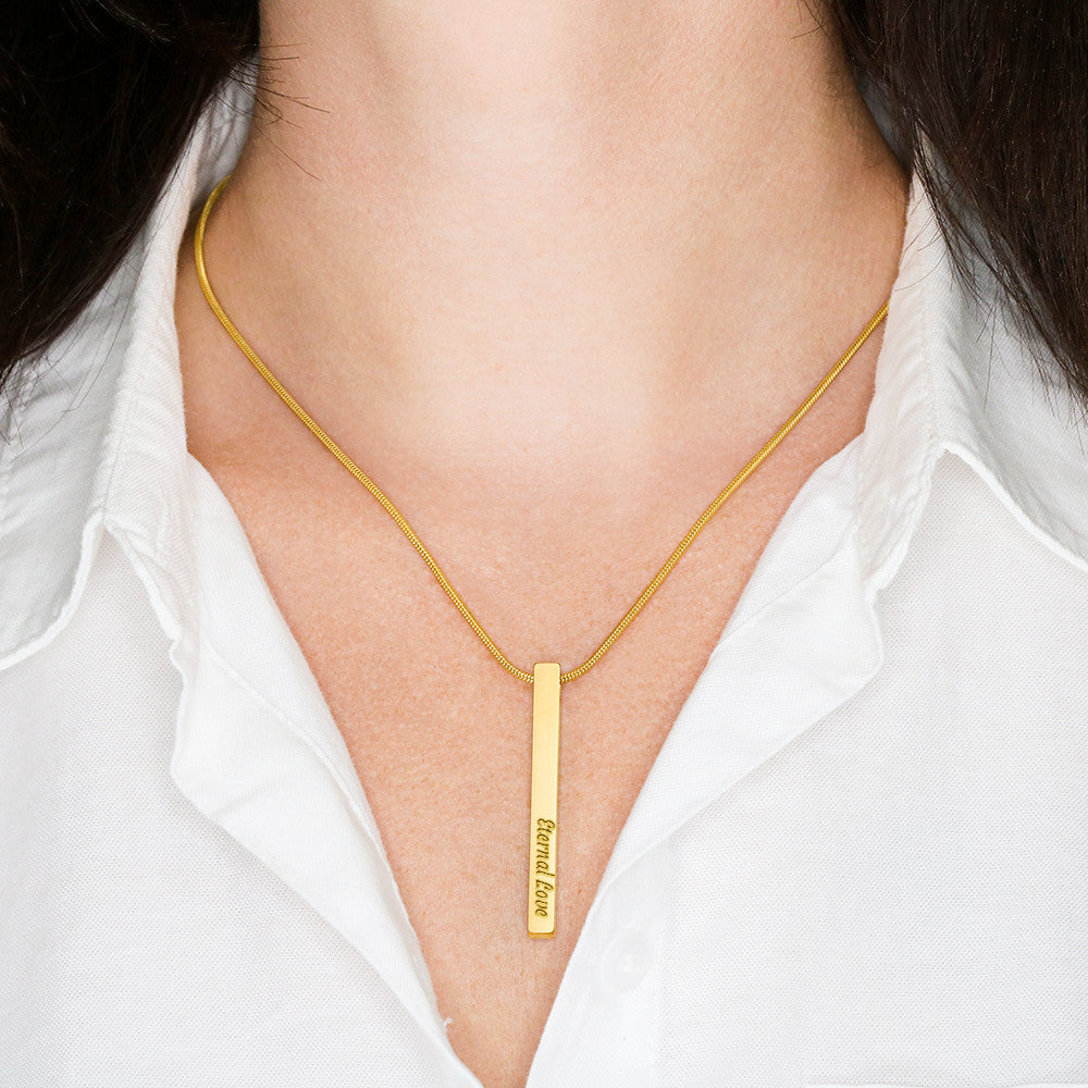 Customizable Engraved 4-Sided Stick Necklace