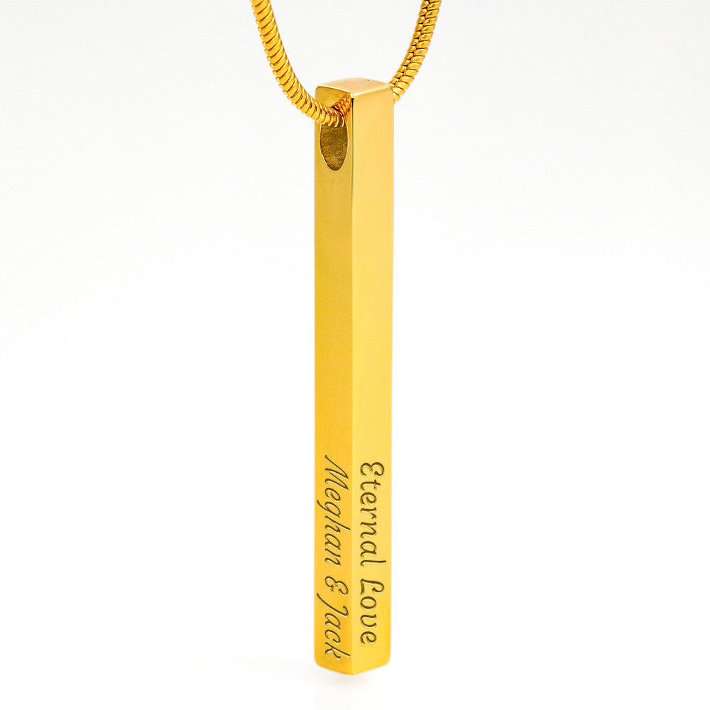 Customizable Engraved 4-Sided Stick Necklace