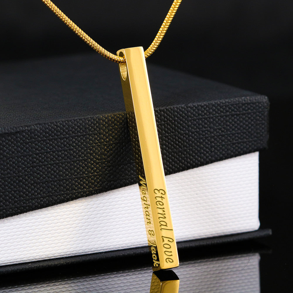 Customizable Engraved 4-Sided Stick Necklace