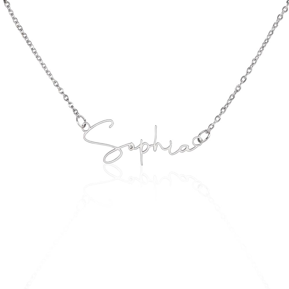 To My Beautiful Daughter Customizable Signature Name Necklace