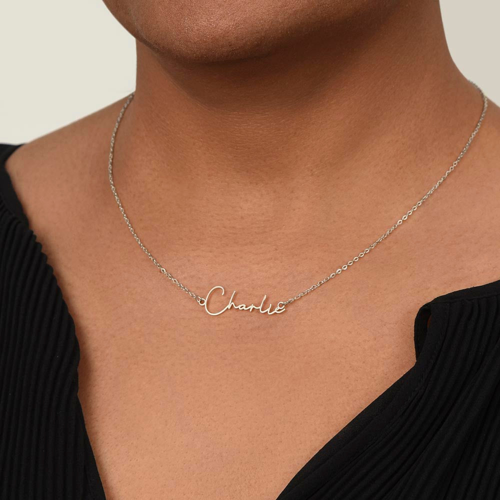 To My Beautiful Daughter Customizable Signature Name Necklace