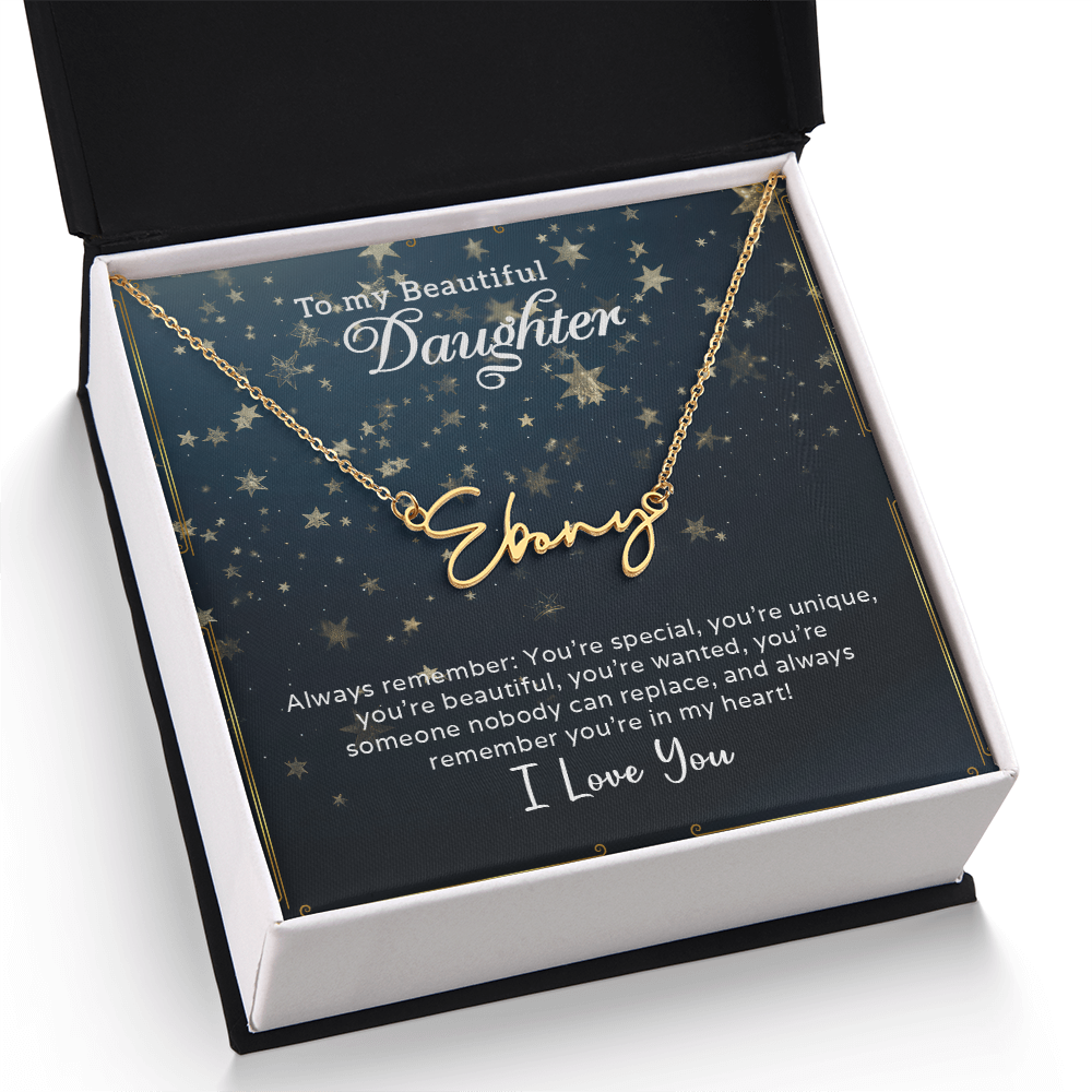 To My Beautiful Daughter Customizable Signature Name Necklace