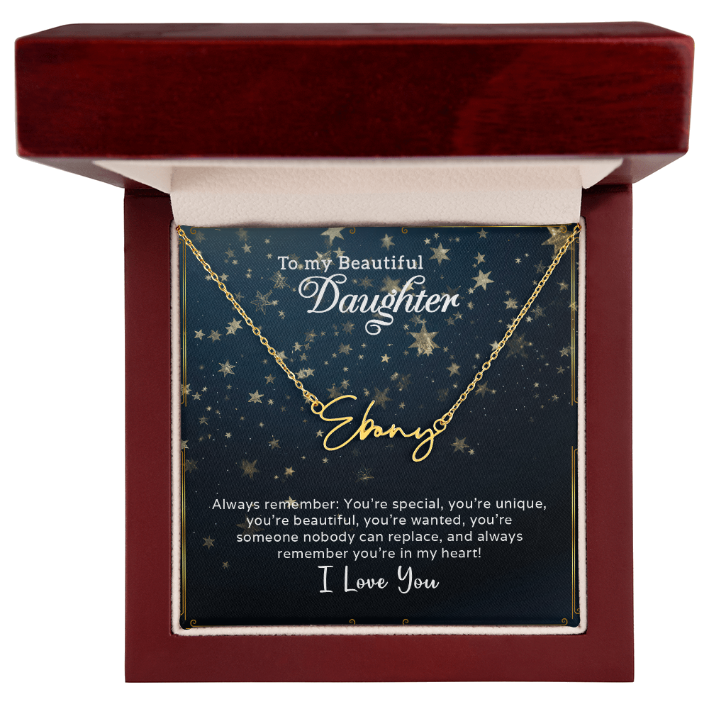To My Beautiful Daughter Customizable Signature Name Necklace
