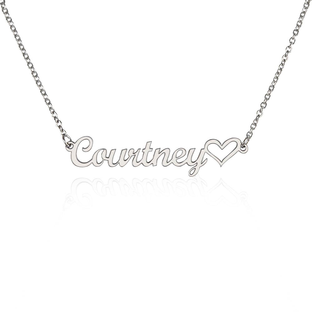 Heart Customizable Name Necklace (Non-Message Card)