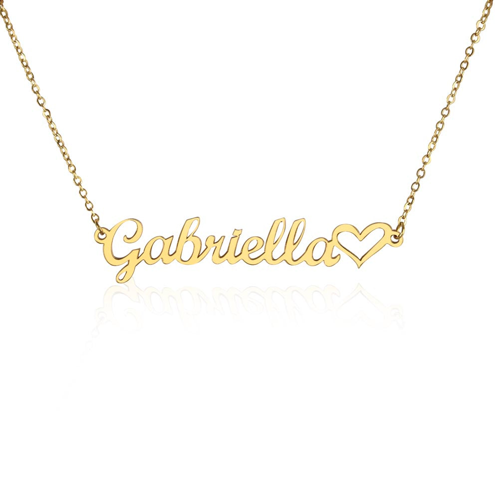 Heart Customizable Name Necklace (Non-Message Card)