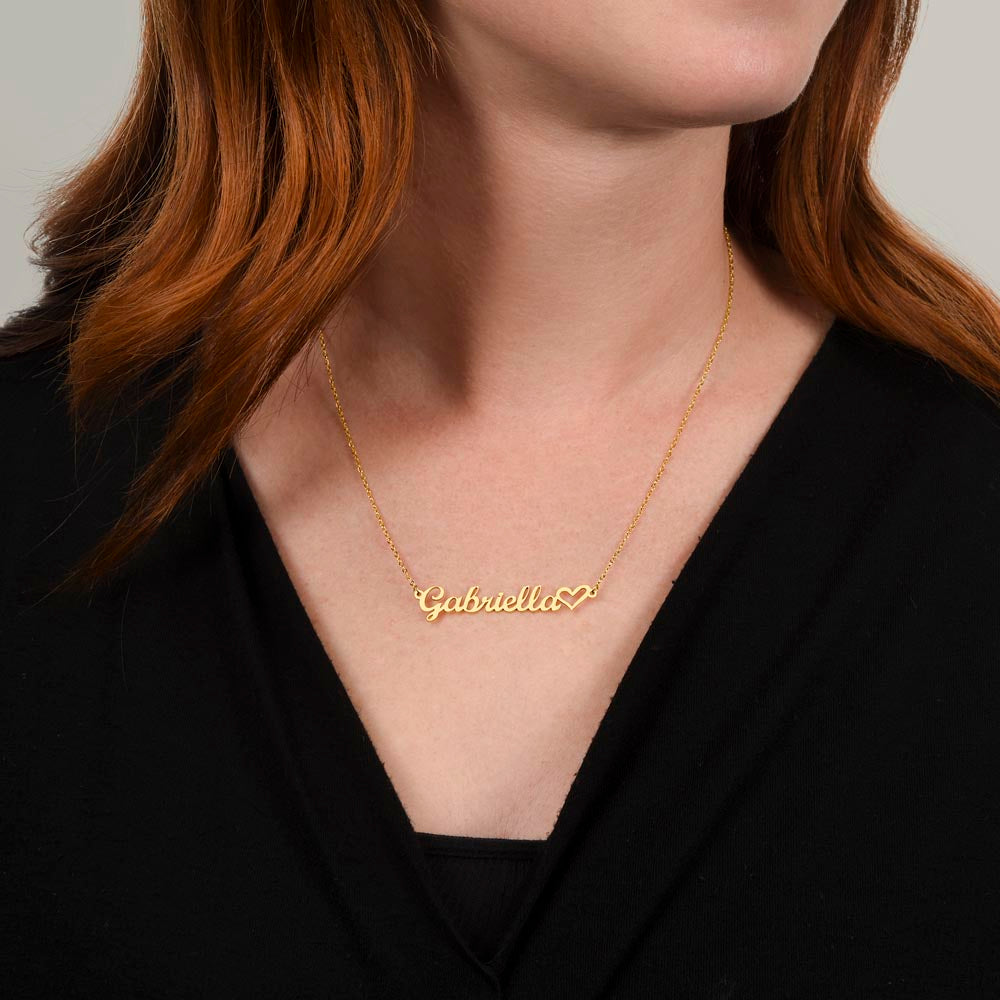 Heart Customizable Name Necklace (Non-Message Card)