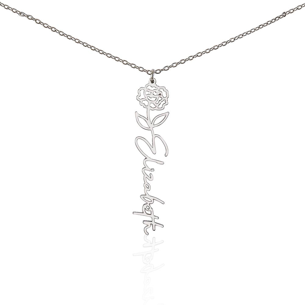 (To My Beautiful Daughter) Customizable Flower Name Necklace