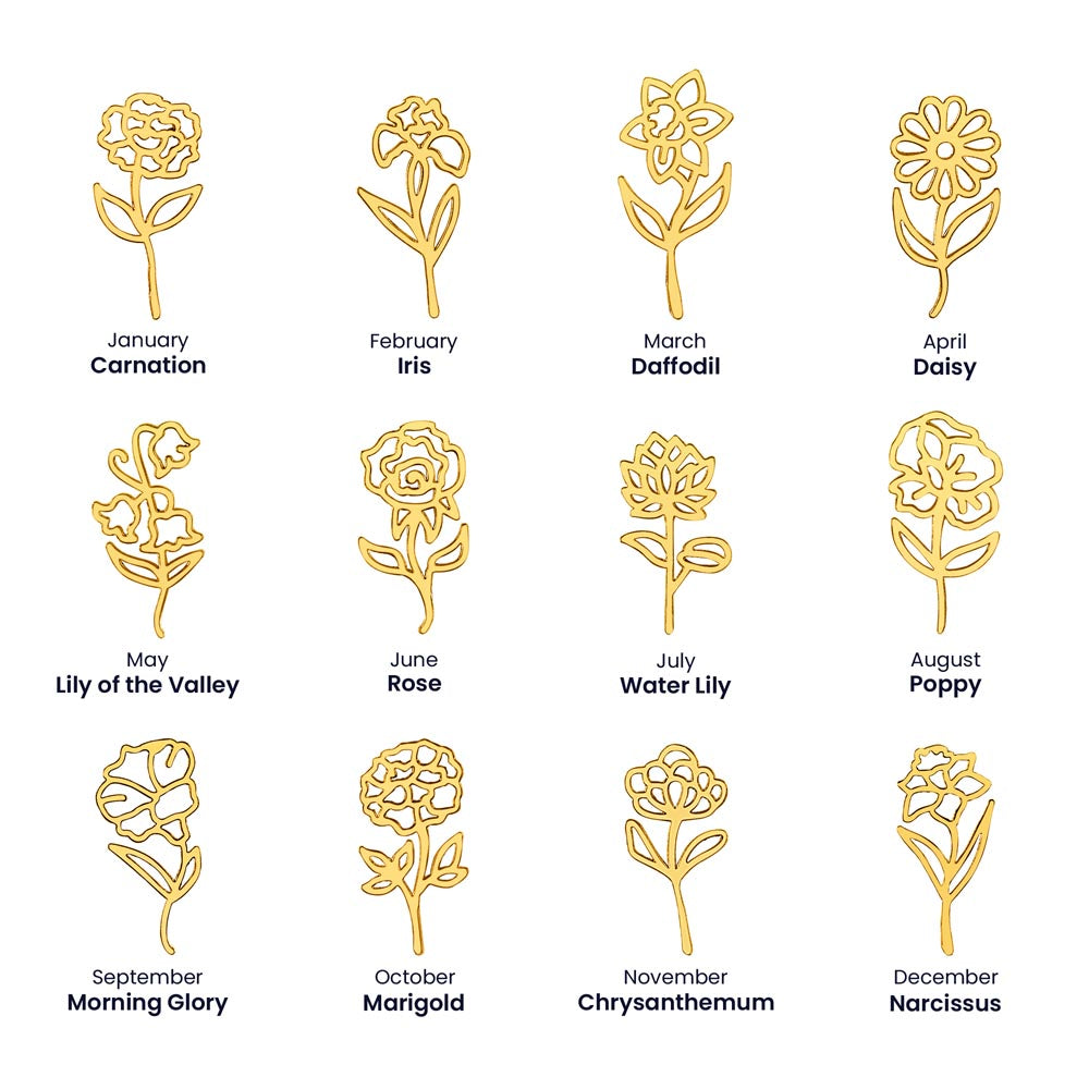 (To My Beautiful Daughter) Customizable Flower Name Necklace