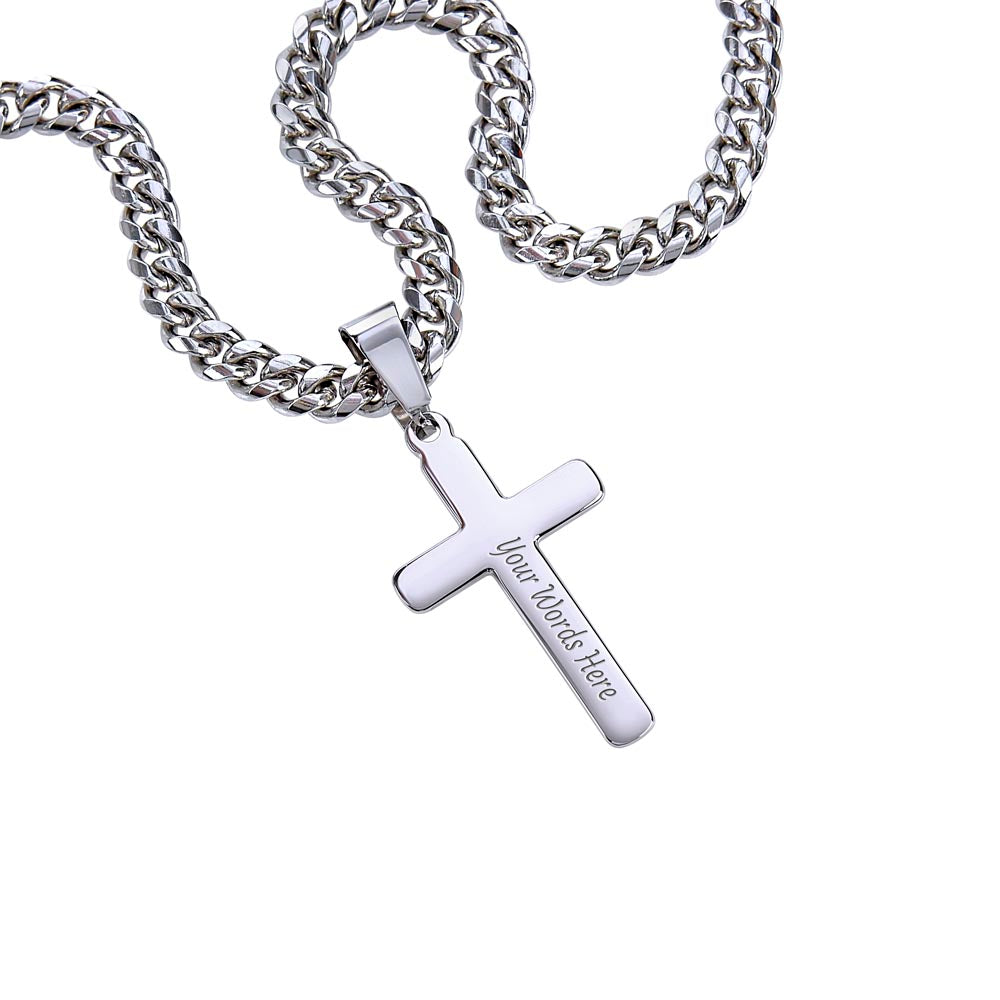 (To My Soulmate) Personalized Cross with Cuban Link Chain