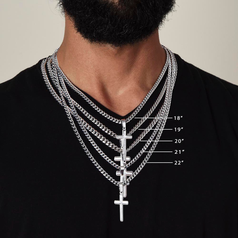 (To My Soulmate) Personalized Cross with Cuban Link Chain