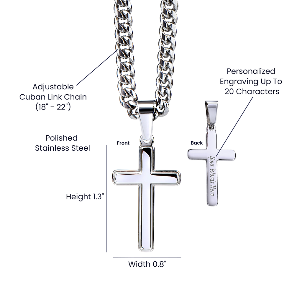 (To My Soulmate) Personalized Cross with Cuban Link Chain