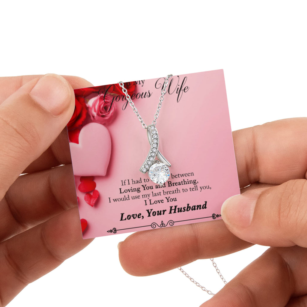 To My Gorgeous Wife Alluring Beauty with Rotating Rose Gift Box