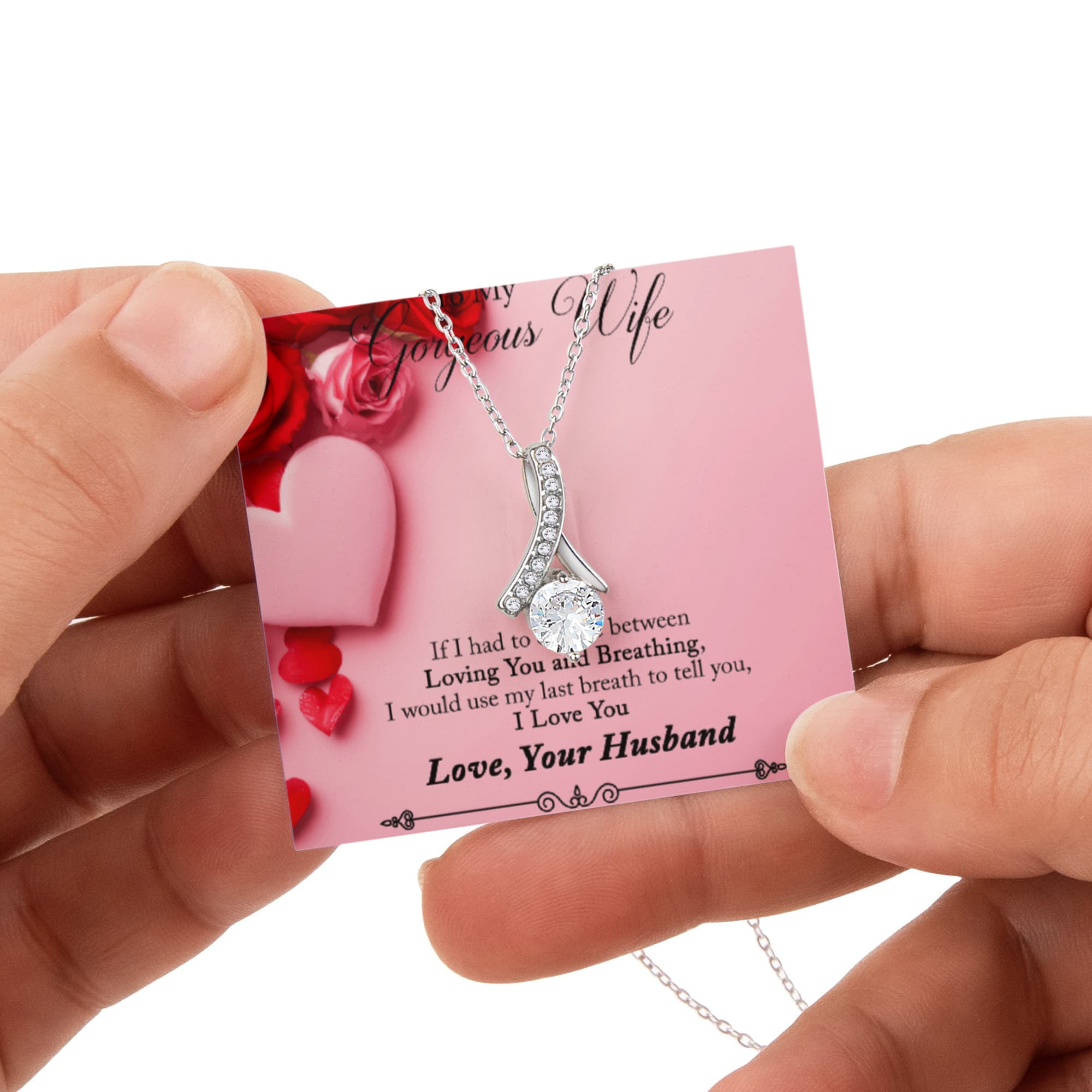 To My Gorgeous Wife Alluring Beauty with Rotating Rose Gift Box