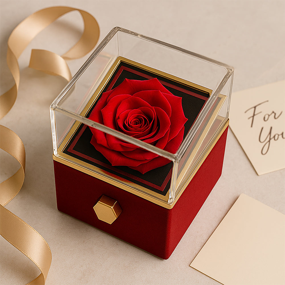 To My Gorgeous Wife Alluring Beauty with Rotating Rose Gift Box
