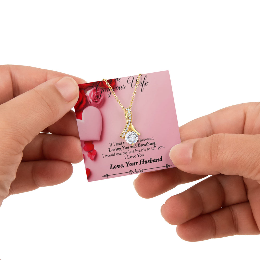 To My Gorgeous Wife Alluring Beauty with Rotating Rose Gift Box