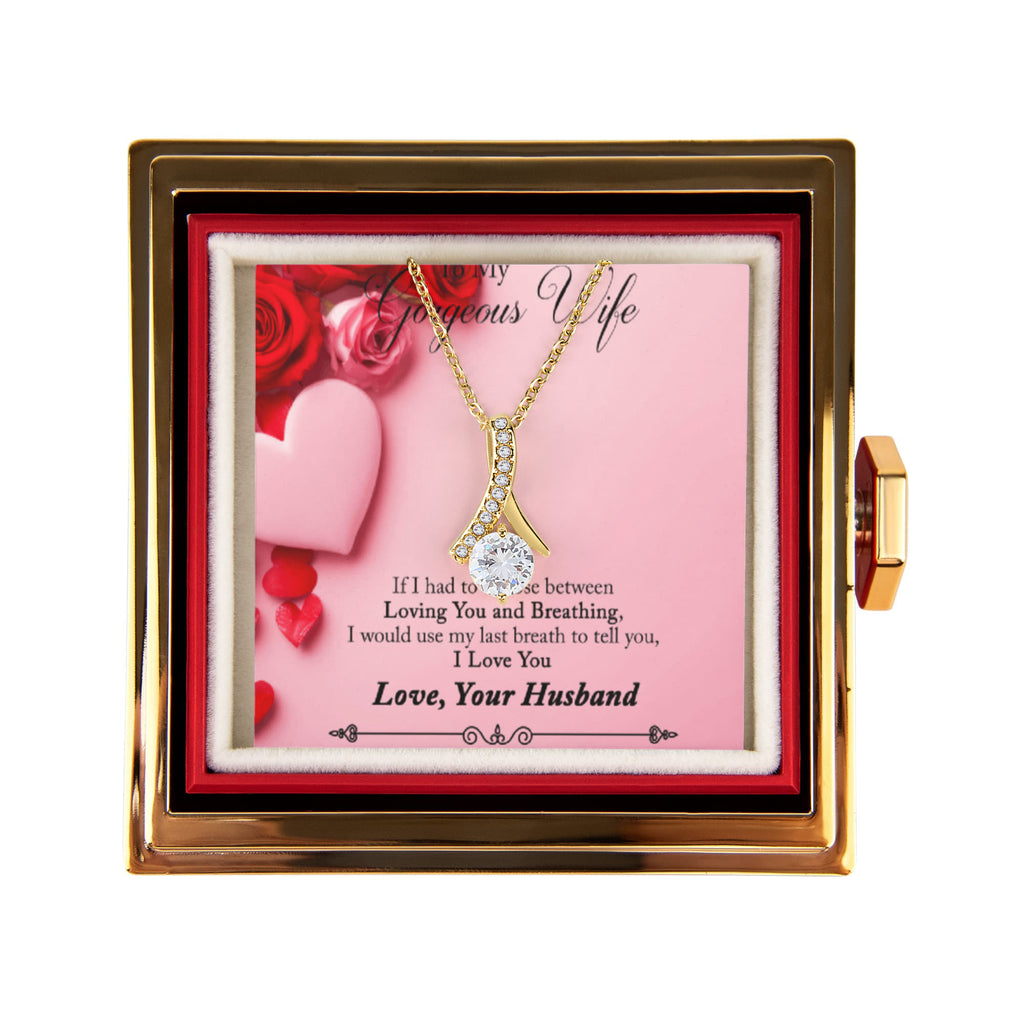 To My Gorgeous Wife Alluring Beauty with Rotating Rose Gift Box